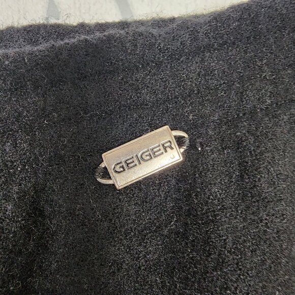 Geiger VTG Black Boiled Wool Blazer Skirt Suit Set - Picture 10 of 13